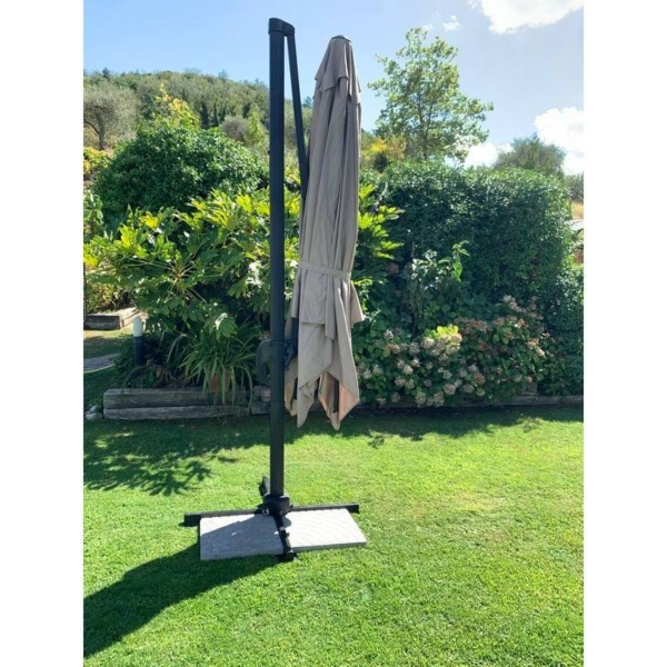 Ombrellone da Giardino a Palo Laterale in Alluminio. Misure 3x3 e 3x4 m. Art 343-344 - immagine 5