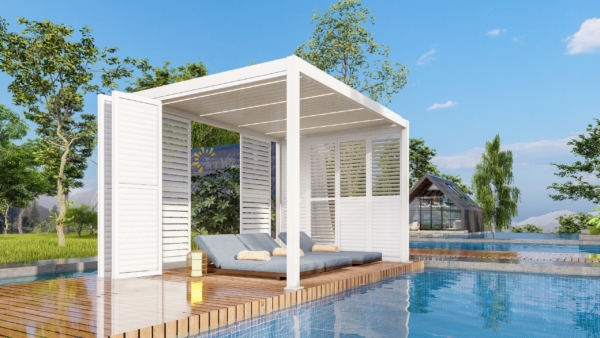 Pergola Bioclimatica MARTE in Alluminio con Apertura Manuale.