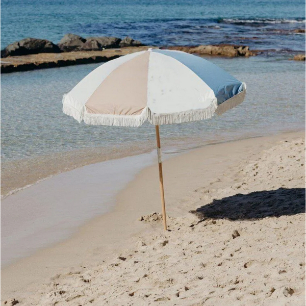 Ombrellone Mare e Giardino in Cotone Canvass Diametro 200 cm con Palo in Legno di Faggio. Protezione UV50+.Art 248