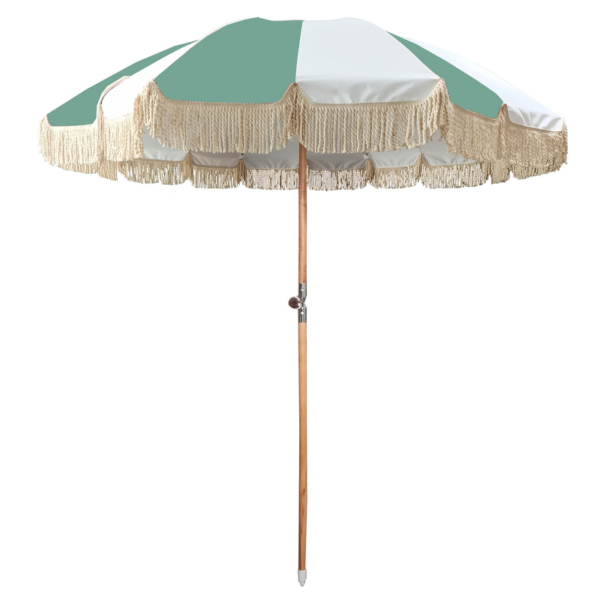 Ombrellone Mare e Giardino in Cotone Canvass Diametro 200 cm con Palo in Legno di Faggio. Protezione UV50+.Art 249 - immagine 3