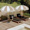 Ombrellone Mare e Giardino in Cotone Canvass Diametro 200 cm con Palo in Legno di Faggio. Protezione UV50+.Art 249