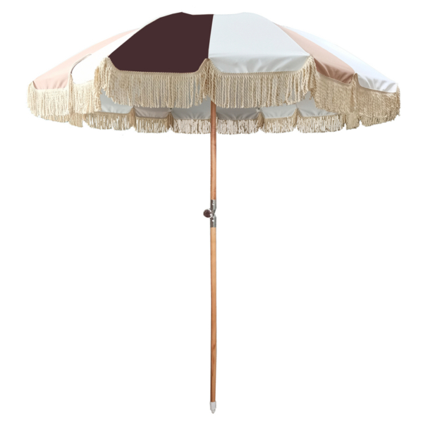 Ombrellone Mare e Giardino in Cotone Canvass Diametro 200 cm con Palo in Legno di Faggio. Protezione UV50+.Art 250 - immagine 2