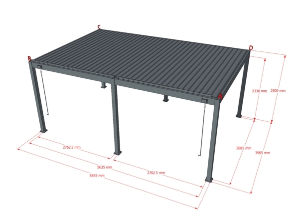 Pergola Bioclimatica MARTE in Alluminio con Apertura Manuale. - immagine 11