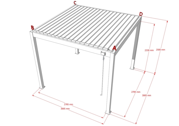 Pergola Bioclimatica MARTE in Alluminio con Apertura Manuale. - immagine 8