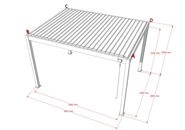 Pergola Bioclimatica MARTE in Alluminio con Apertura Manuale. - immagine 9