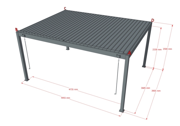 Pergola Bioclimatica MARTE in Alluminio con Apertura Manuale. - immagine 10