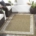 Tappeto arredo per esterno in Polipropilene. Beige con motivo bianco