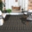 Tappeto arredo per esterno in Polipropilene. Nero con motivo beige
