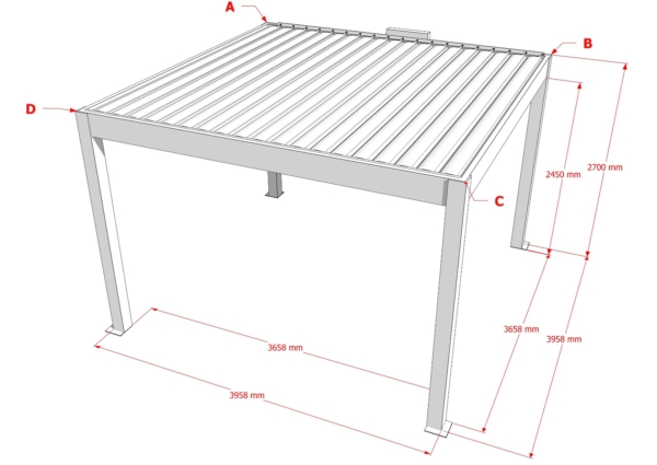 Pergola Bioclimatica VENERE in Alluminio. Apertura Elettrica con Luci LED Integrate. - immagine 8