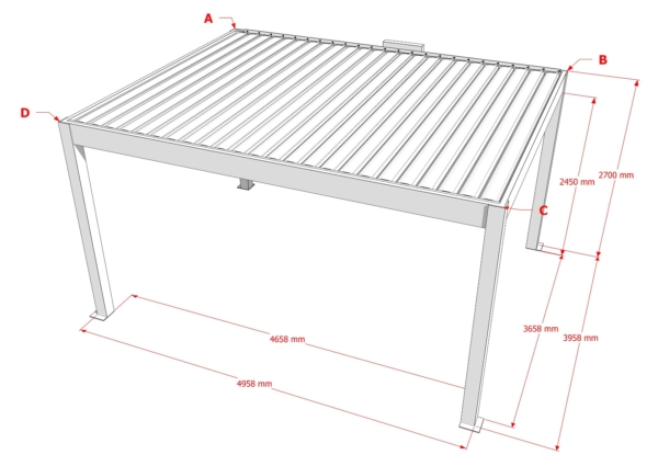 Pergola Bioclimatica VENERE in Alluminio. Apertura Elettrica con Luci LED Integrate. - immagine 7