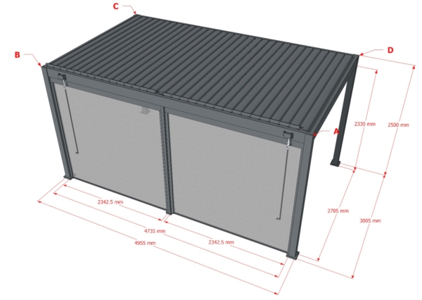 Frangisole ombreggiante laterale per pergola Marte e Nettuno. - immagine 5